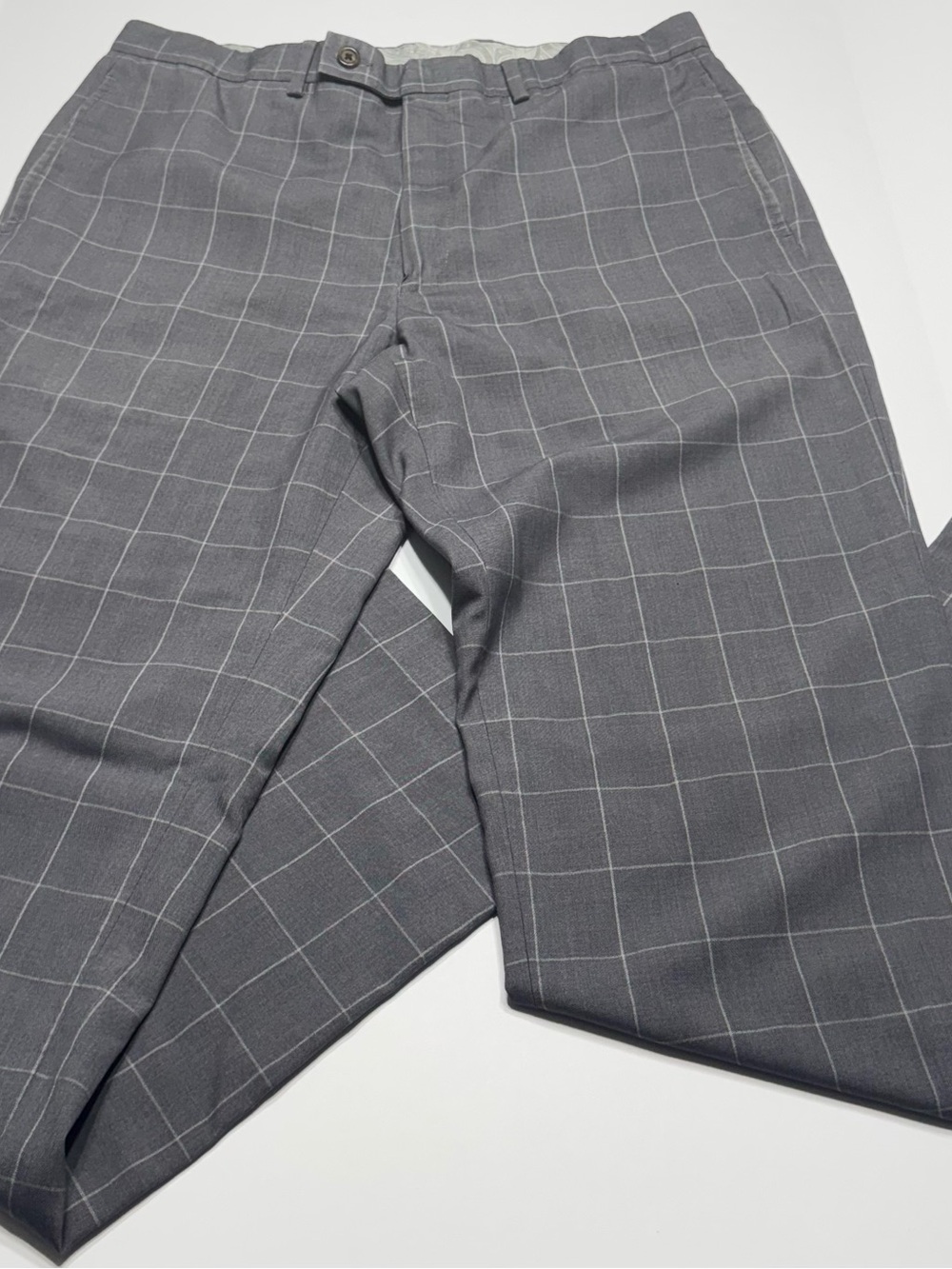 Ralph Lauren Gray Windowpane Dress Trousers